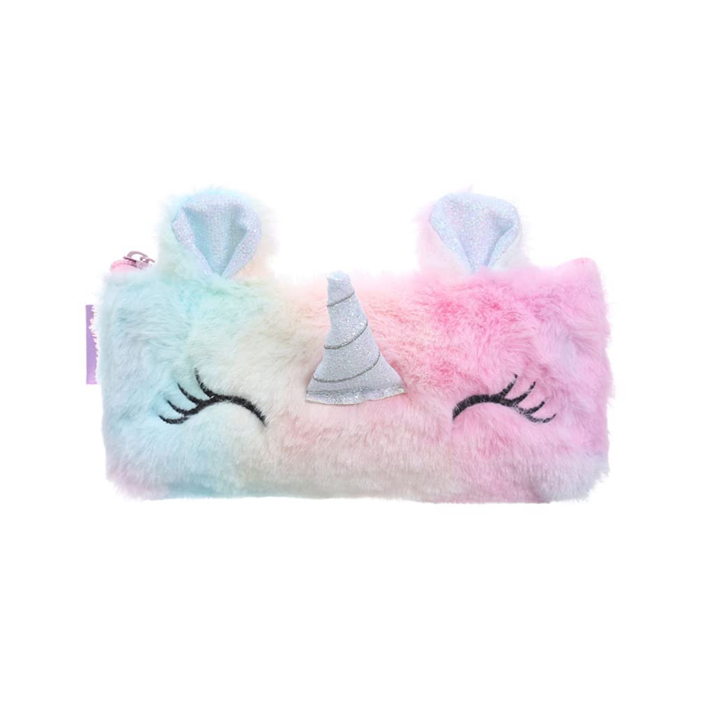 Lurrose Kids Pencils Plush Pencil Case Faux Pencil Students Pen Pencil Storage Bag Furry Stationery Pen Organizer Winter Animals