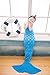 BG All Seasons Soft Crochet Mermaid Tail Blanket with Scales Pattern for Kids 55.12in x27.60in (140cm x 70cm Sky Blue)
