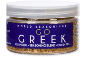 WORLD SEASONINGS Greek Seasoning - Herbs Seasoning - Mediterranean Diet Cooking Spices - Salad Mix - Pizza Seasoning - Lamb Rub -Greek Yogurt Dip-Gluten Free Spices-Vegetarian Seasoning-World Seasoning GO GREEK-2 Pack