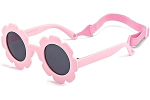 FBHLZ Baby flower Sunglasses with Strap girls polarized sunglasses Flexible Bendable Newborn UV400 Sunglasses for 0-24 months