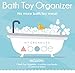 Bath Toy Organizer Includes Suction Cup Hooks and Adhesive Hooks and Tub Toy Mesh Bag White