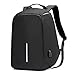 Anti-theft Laptop Backpack with USB Charging, Unisex Casual Fashion, Anti-scratch, Waterproof Night Safety School Bag, Black