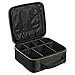 SONGMICS 10.1 Inch Makeup Cosmetic Case Organize Travel Train Case Cosmetic Bag Organizer with Adjustable Dividers Toiletry Jewelry Digital accessorie Case Black UMUC23BK