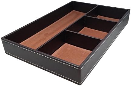 Kms 高級感のある レザー 収納 トレー 収納ケース Pu 整理 デスク リビング 公式ストア オフィス 革製 ブラウン 小物