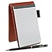 Small Pocket PU Leather Business Notebook Lined Memo Pad Holder Jotter Book Steno Notepad 3.5-Inch X 5.5-Inch Note Pad, Refillable, 8 Digital Calculator, Pen Holder Loop, Metal Ball Point Pen