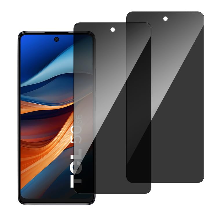 chejuza Privacy Screen Protector for TCL 50 SE/TCL 40 NXTPaper 4 g [2 Pieces], 9H Hardness, Full Coverage Anti Spy Tempered Glass, HD Screen Protector