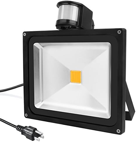 Warmoon LED Motion Sensor Flood Light 30W Outdoor IP65 Waterproof 3200K Warm White Security Wall lighting With Sensitive Detector
