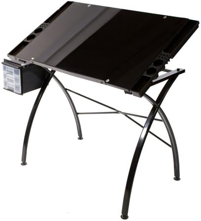 Martin Dezign Line Drawing Table with 23.5x35.5"" Glass Top Table and Work Side Trays Electronics, Accessories, Computer