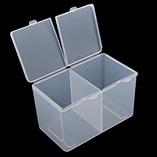 Fityle 2 Slot Clear Plastic Makeup Organizer Case Cosmetic Storage Box Jars for Cotton Ball Swap Makeup Pads Nail Wipes Dustproof - Thumbnail 2