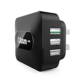 Quick Charge 3.0, Oittm 25W 3-Port USB Travel Wall Charger QC3.0 Quick Charger for Galaxy S7/S6/Edge/Edge Plus, Note 4/5, LG G4/G5, HTC One M8/M9/A9, Nexus 6 (Black)