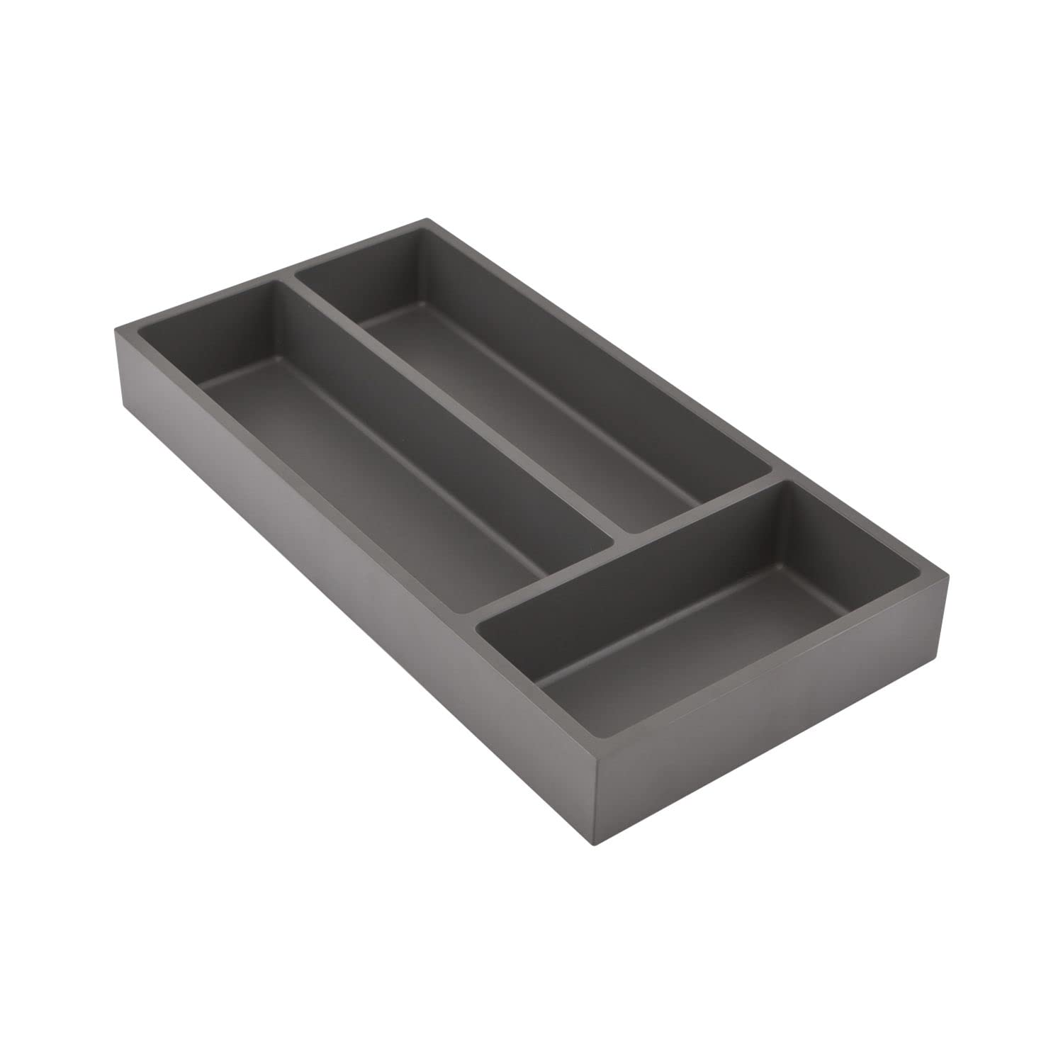 NINKA Connect 2287.90 10111 Drawer Organiser System, Cutlery Tray 3 Compartments Base Tray Large 40 x 20 x 5 cm Plastic Dark Grey Silver 400 mm