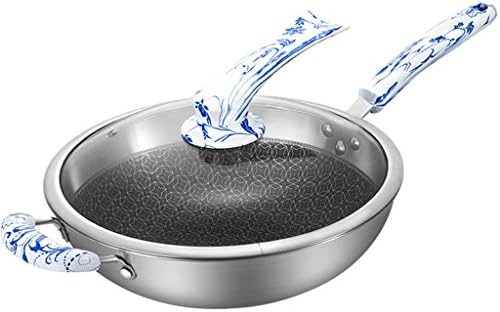 304 Stainless Steel Wok Non-coated Non-stick Induction Cooker Gas Home Pot Without Fumes