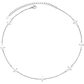 Sterling Silver Jewelry Choker Necklace Pendant Disc Chain Statement Necklace For Women 13+3 inches