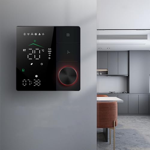 ALISMAEEL WiFi Smart Thermostat Air Conditioner Temperature Controller 2 Pipe for Home, HVAC Fan Coil Thermostat Smart Temperature Controller App and Voice Control