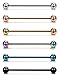 FUNRUN JEWELRY 6PCS 14G Stainless Steel Industrial Barbell Piercing Jewelry Piercing Earrings Set