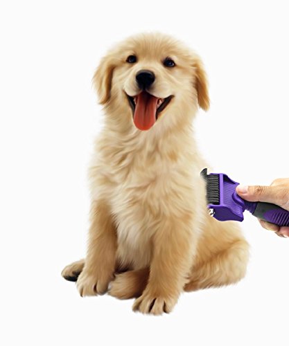 Hertzko Dematting Comb with Double Sided Professional Rake By Suitable for Dogs and Cats - Removes Loose Undercoat, Tangles, Mats and Knots - Great Grooming Tool for Brushing and Deshedding - Thumbnail 4