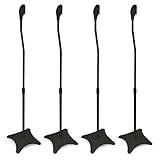 Mount-It! MI-1214 Speaker Stands for Home Theater 5.1 Channel Surround Sound System Satellite Speaker Stands Mounts, Rear and Front, 2 Pairs, 10 lb Capacity, Black
