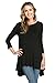 Frumos Womens Tunic Tops for Leggings Round Neck Top Black 2X-Large