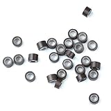 Leegoal 600 Pcs Brown 5mm Silicone Lined Micro Rings Links Beads Linkies For I Tip Hair Extensions