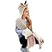 D-Fokes Lovely Kids Winter Cartoon Unicorn Hat with Scarf Hooded Knitted Beanie Cosplay Photography Prop Pink