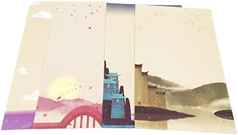 Lillicraftgift Creative Vintage Style Writing Stationary Paper Letter Set-24 Sheets + 12 Envelopes