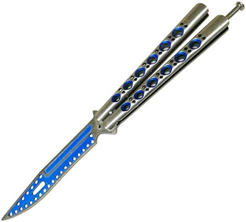 toptens Tactical Combat Trainer Training Folding Tool Knife Practice Metal Steel Handle Blunt Butterfly Knife