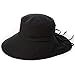 Siggi Womens Summer Flap Cover Cap Cotton UPF 50+ Sun Shade Hat with Neck Cord Wide Brim Black (SIZE:57CM)