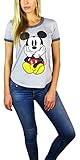 Disney Mickey Mouse & Squad Burnout Ringer Tee (Large, Chillin Heather Grey)
