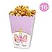 Rainbow Unicorn Popcorn Candy Treat Boxes | Large Size - Glitter Unicorn Horn Design | Magical Unicorn Party Supplies - Birthday Party Favors Cardboard Popcorn Container | Set of 16