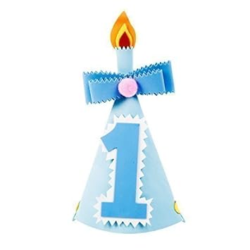 1st Birthday Cake Smash Foam Hat Blue No 1 Amazon Co Uk Toys