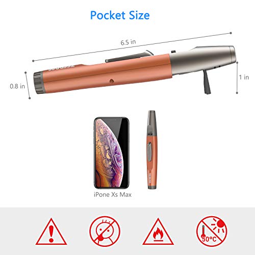 Torch Lighter, Tecboss Lighter Adjustable Jet Flame Portable Refillable Butane Lighters for Camping Cooking BBQs Fireworks, Metal Casing, Gift Box (Gas Not Included) (Vibrant Orange)