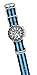 ArtStyle Watch Band with Colorful Nylon Material Strap and Heavy Duty Brushed Buckle (Black/Blue, 18mm)