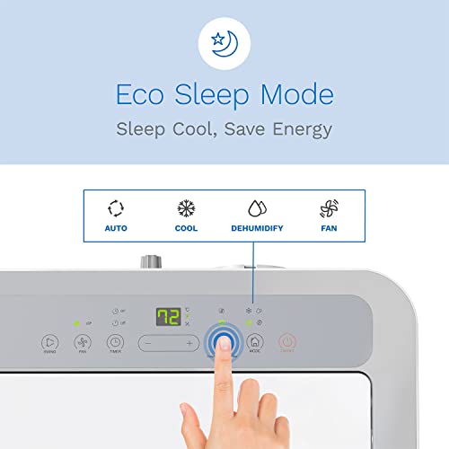 hOmelabs 8,600 BTU Portable Air Conditioner Quiet AC Unit Cools Rooms