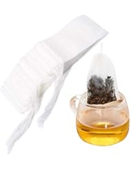 Tinkee Tea Filter bags, safe and natural material, disposable tea infuser, empty tea bag with drawstring for loose leaf tea, set of 100ï¼ˆ3.15 x 3.94 inch ï¼‰ (White)