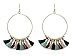 BONALUNA Bohemian Multi Colored Tassel Yellow Gold Plated Dangle Drop Statement Earrings