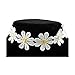 eKingstore Delicate Daisy Flower Choker Chain Necklace Yellow & White Boho 80s 90s