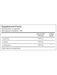 vitacost BCAAs l-leucine, l-valine, l-isoleucine – -2.400 mg por Servir – 300 Cápsulas