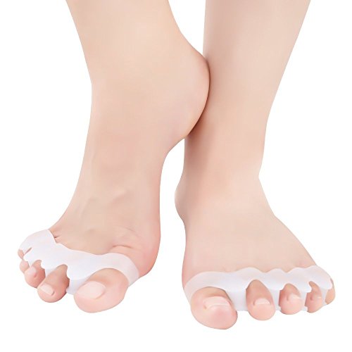 Flexible Gel Toe Separator Toe Corrector Toe Spacers Spreader Rubber Toe Stretchers for Sports Yoga Practice Running Bunion Pain Relief Toe Protectors Toe Straightener Bunion Corrector (1 Pair)