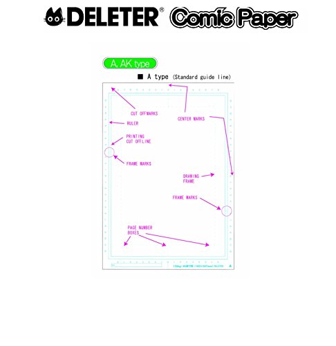 Deleter Comic Manga Paper [Ruled Type A] [110kg] [Size A4 8.27" x 11.69"] [40-page Pack]