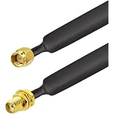 RedYutou Flat Window Pass Through Coaxial Cable SMA Male to SMA Female Jack Adapter, 12-Inch, Premium Low-Loss Signal for, LAN, Satellite &amp; Aviation Equipment