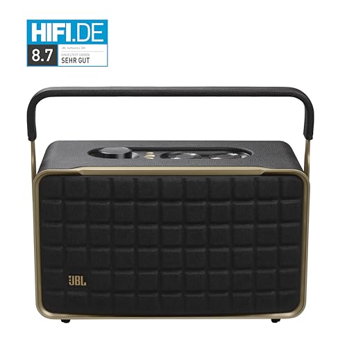 JBL Authentics 300 Tragbarer Smart Home Lautsprecher – 70er Jahre Retro-Design Bluetooth Box – Mit Google Assistant, Alexa, AirPlay und JBL One App – Schwarz 2