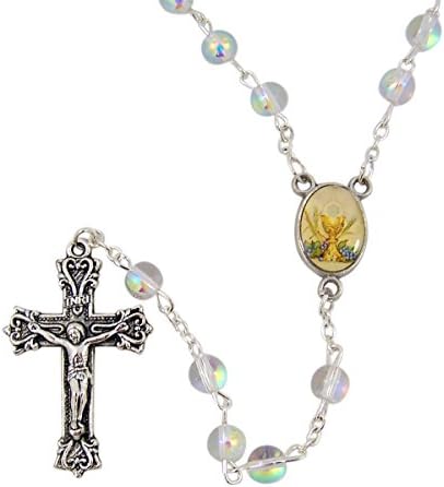 Religious Art First Communion Acrylic Bead Rosary in Gift Box, 20 Inch