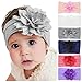 QandSweet Baby Girl's Headbands Newborn Bows Soft Nylon Head Wraps for Photograph (Mixed 6 Pack)