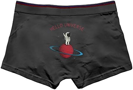 THIS STORE Men's Brief Boxer Briefs Low-Waisted Underpants Cotton Underwear Hello Universe Astronaut Front Printed Knickers Valentine's Day