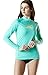 TSLA Women's UPF 50+ Rash Guard Long Sleeve, UV/Sun Protection Swim Shirts, Water Beach Surf Swim Top, Coastal Tide Print Magic Mint, Small