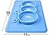 Silicone Baby Placemat Toddler Plates with Suction + 4 Resuable Food Storages - Portable Non Slip Mat for Kids (Blue)