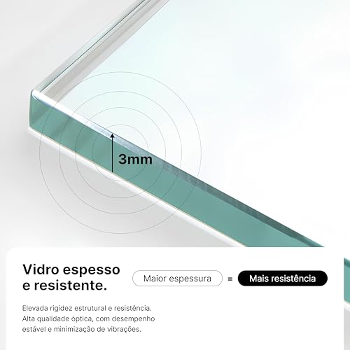 Espelho LED Redondo 80x80 Luz Neutra 4000K Touch Bivolt – Iluminação Equilibrada para Banheiro e Uso Diário