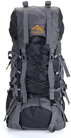 55L Hiking Backpack, Holidayli Unisex Outdoor Sports Rucksack Waterproof Backpack Daypack Bags for Men Women Trekking Camping Travel (Black)