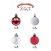 Teresa's Collections 24ct 40mm Traditional Red and White Shatterproof Christmas Ball Ornaments Decoration,Themed with Tree Skirt(Not Included)