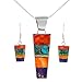 Turquoise Network Genuine Gemstones & Gemstone Matching Set Sterling Silver (Pendant, Earrings, 24